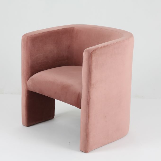 Luxury Velvet Leisure Pink Living Room Chair Upholstered Modern Design 1