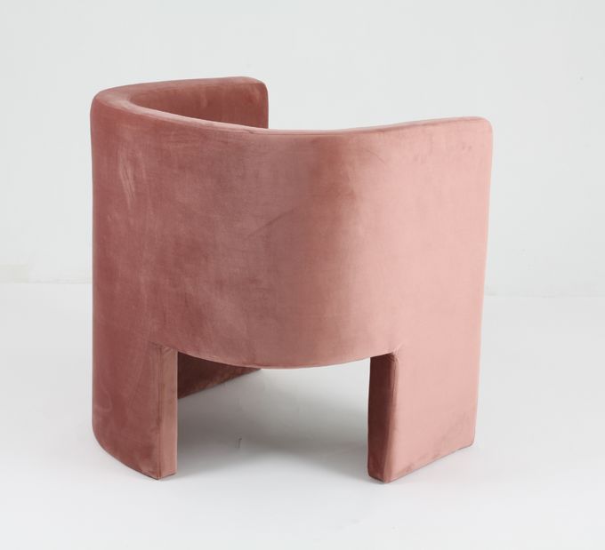 Luxury Velvet Leisure Pink Living Room Chair Upholstered Modern Design 0