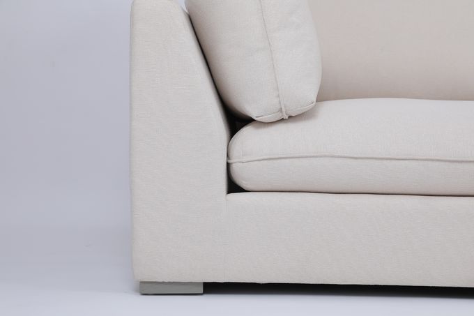 Cloud 1 Seater Sofa Soft White Down Filling Solid Wood Base 0