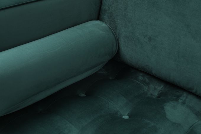 Retro Industrial Style Velvet Fabric 3 Seater Sofa Homestay Light Luxury Green 1