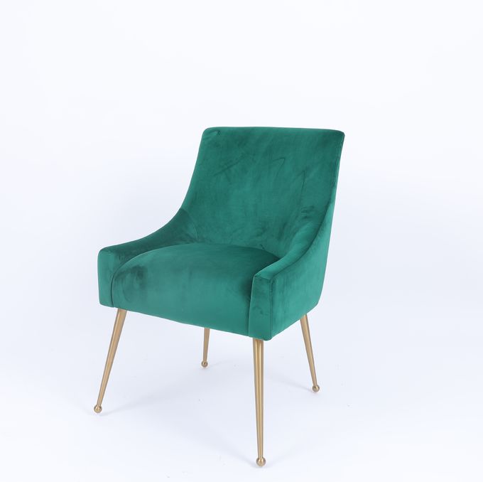 Metal Golden And Green Fabric Living Room Leisure Chair Commercial 2
