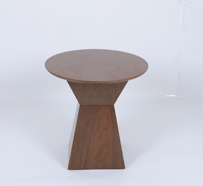 Luxury Modern Custom Solid Wood Round Table With Cinched Center Squared Base 1