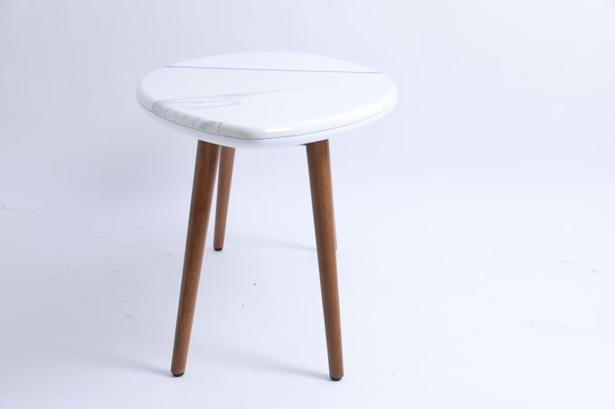 Furniture Tisch Center Tea Bedside Table Living Room Mdf Small Cafe Round With Wood Legs 1