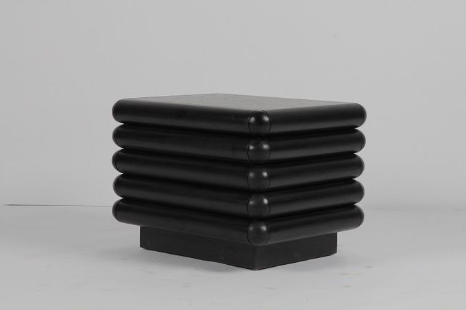 Black Bedside Table For Bedroom Nightstand With Drawer 2