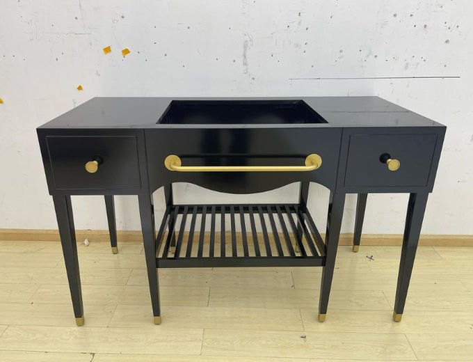 Modern Custom Bathroom Vanity With Metal Console OEM ODM 1