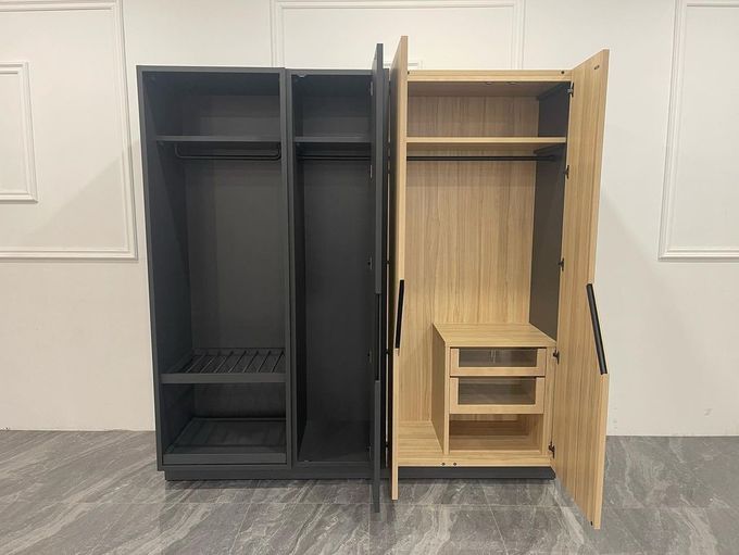 Customized Size Modern Wood Wardrobe For Guest Room Stand Alone 0