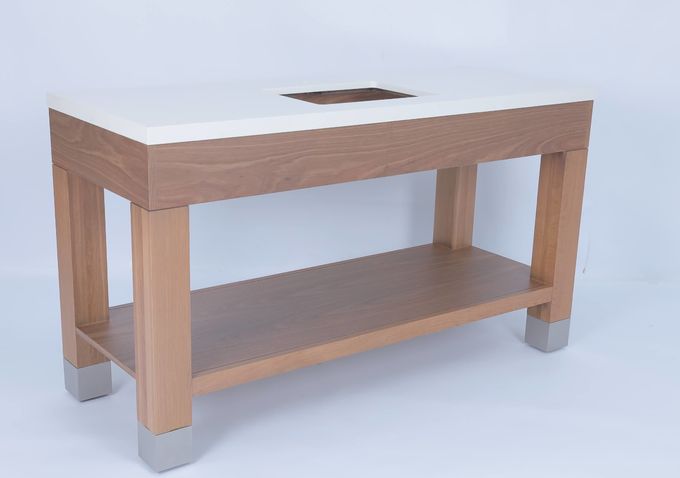 Khách sạn thương mại Oak Veneer phòng tắm màu với bàn điều khiển gỗ 2