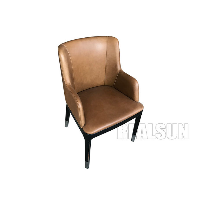 Modern Style Pu Leather Dining Chairs Metal Leg Wooden Base For Living Room 0