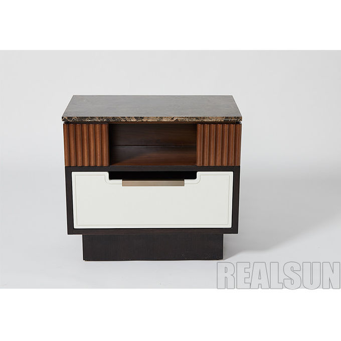 American Style Marble Top Bedside Table Nightstand Bedroom Furniture 1