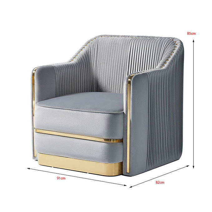 Single Contemporary Living Room Sofa With Gold Stainless Steel Base 3