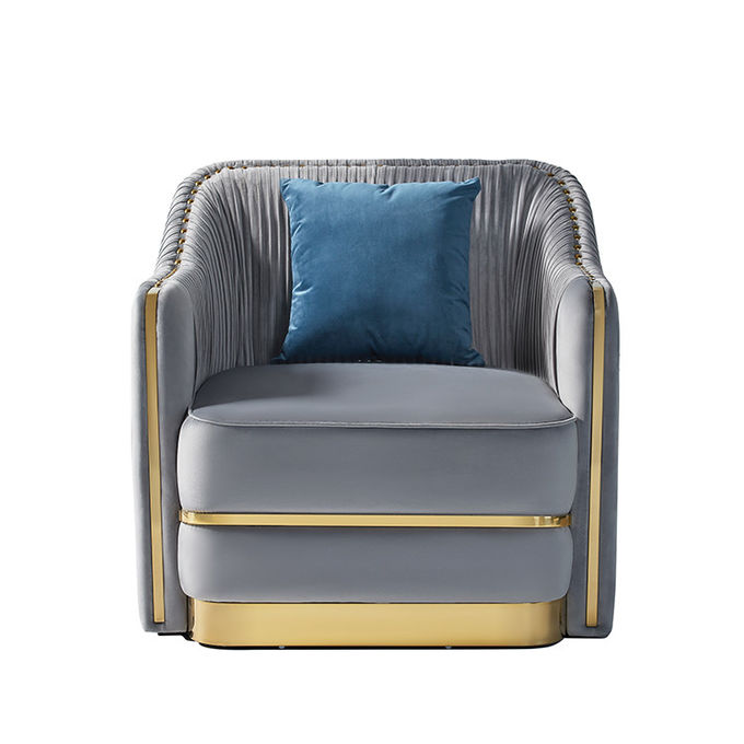 Single Contemporary Living Room Sofa With Gold Stainless Steel Base 1