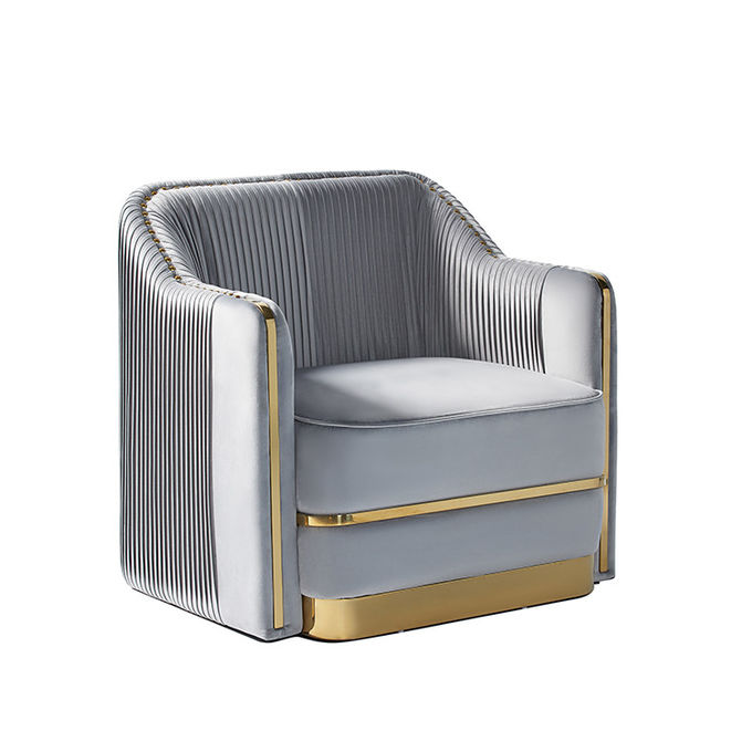 Single Contemporary Living Room Sofa With Gold Stainless Steel Base 0
