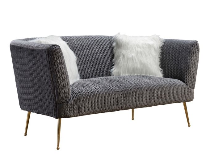 Modern Furniture 2 Seats H74cm Fabric Living Room Sofa 4