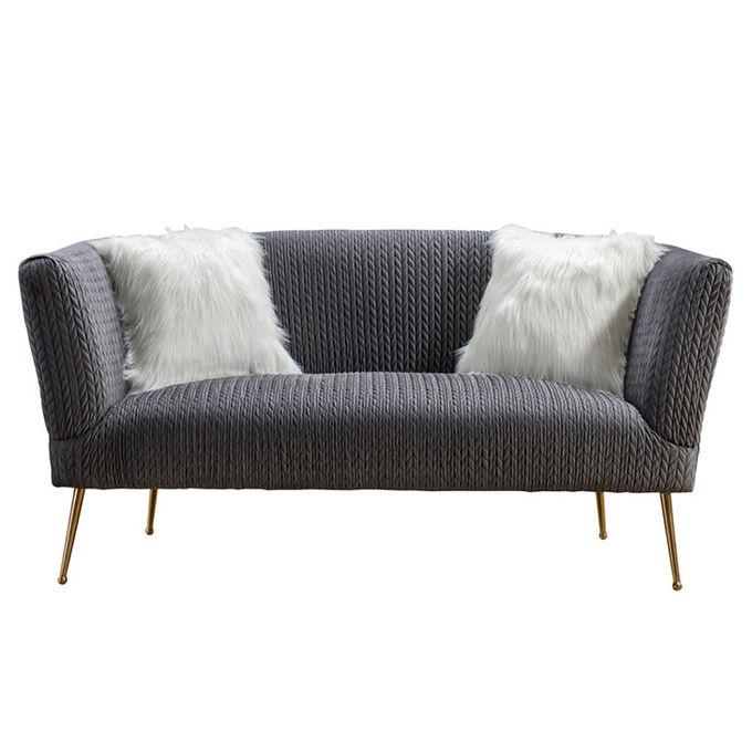 Modern Furniture 2 Seats H74cm Fabric Living Room Sofa 3