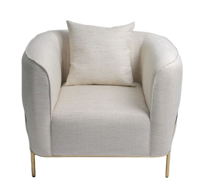 fabric 89*85*90CM Upholstered Lounge Chair With Gold Stainless Steel 4