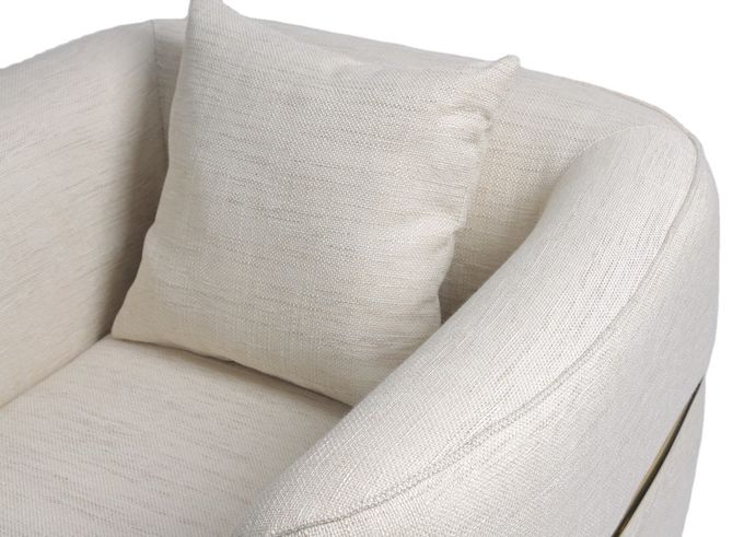 fabric 89*85*90CM Upholstered Lounge Chair With Gold Stainless Steel 0