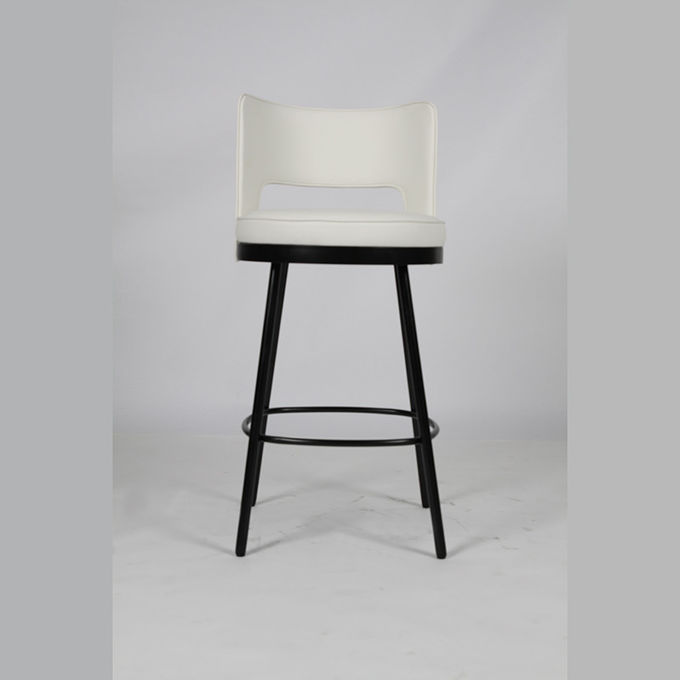 White Cushion Metal Foot Stool For Living Room Modern Luxury 1