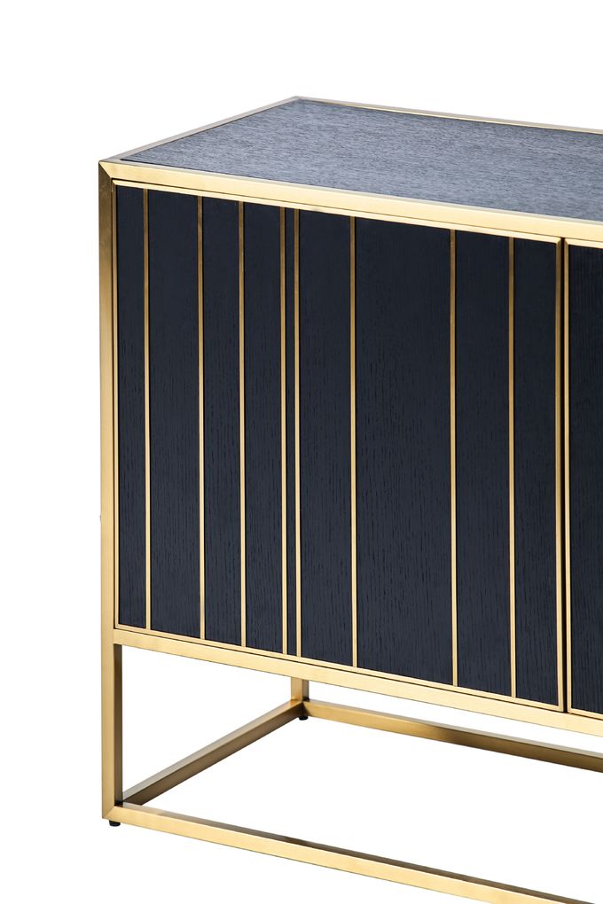 Gold Stainless Steel Double Doors Metal Console Cabinet Luxury Style 2